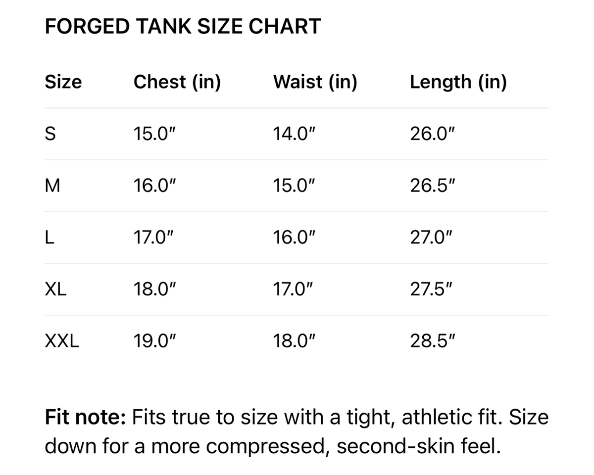 Size chart